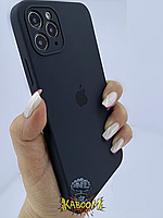 Чехол с квадратными бортами на Айфон 11 Про Макс Серый / Silicone Case для iPhone 11 Pro Max Dark Grey