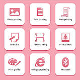 Портативний міні принтер Bluetooth для смартфона Mini Printer D7 Рожевий, фото 5