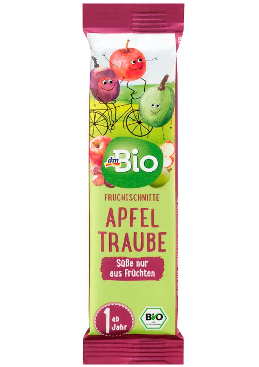 Фруктовий батончик DM Bio яблуко-виноград з 1 року, 25 г, фото 1