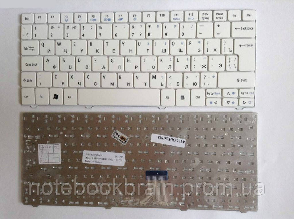 Клавіатура Acer MP-09B93SU-6982 NSK-AQ10R
