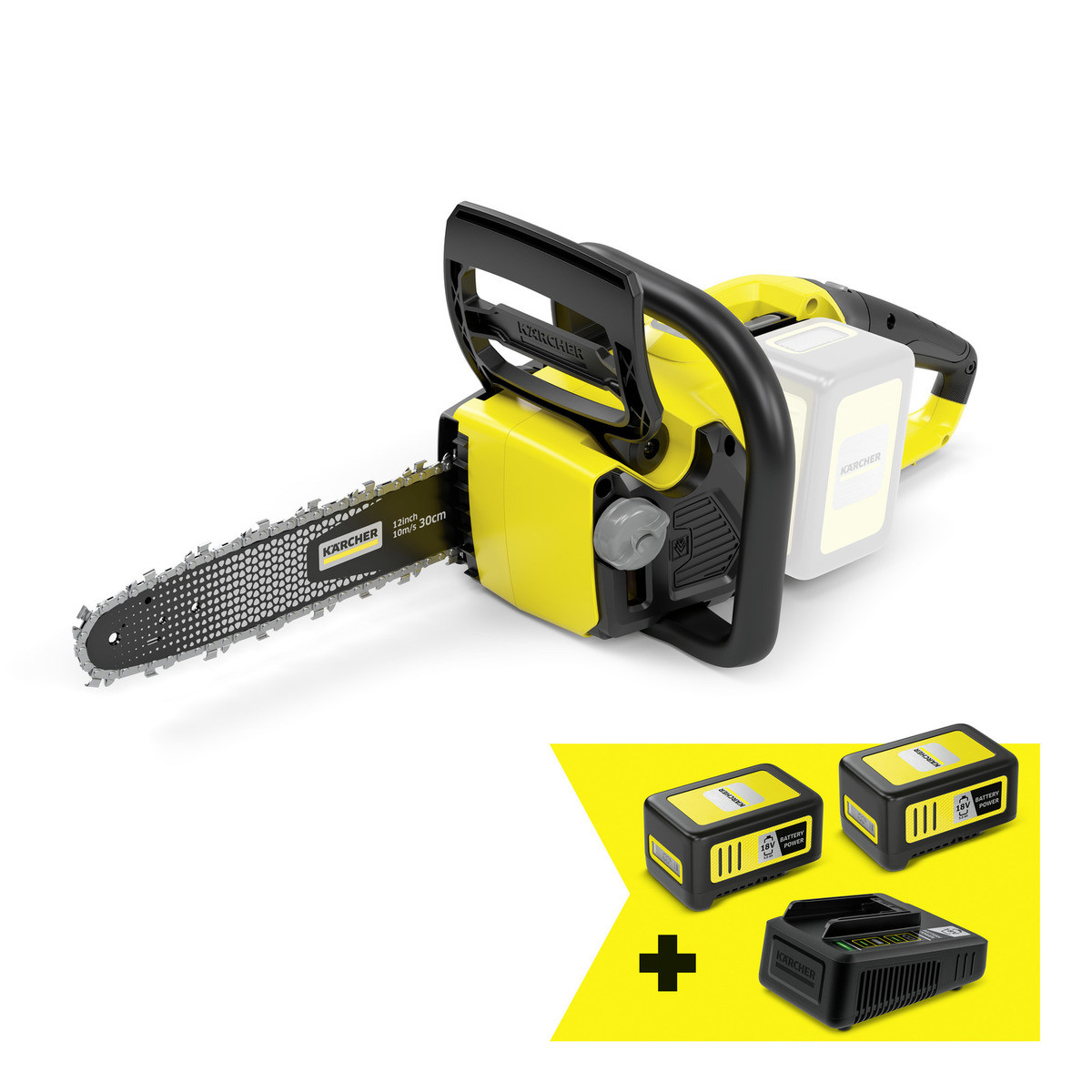Акумуляторна ланцюгова пила Karcher CNS 18-30 Battery + Швидкозарядний комплект + Акумулятор
