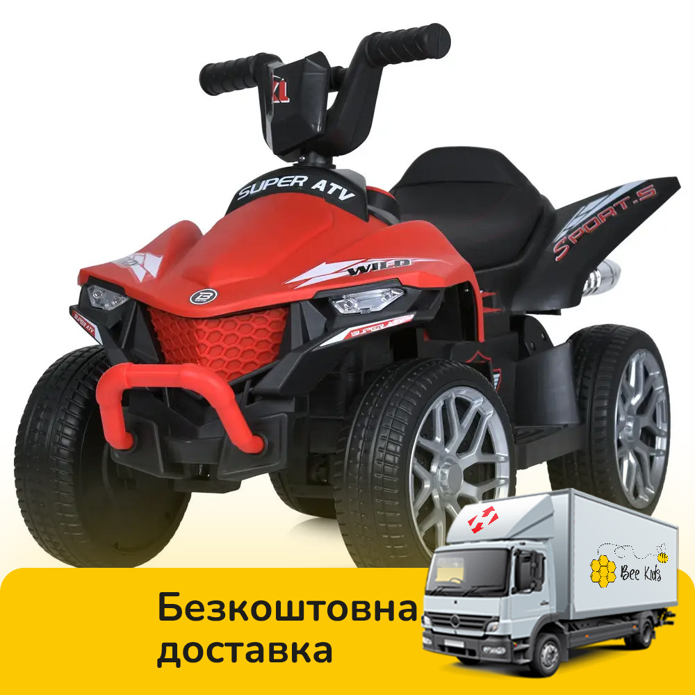 Квадроцикл дитячий (акум 12V7AH, 2 мотори 25W, музика, світло, EVA) Bambi M 5730EL-3 Червоний, фото 1