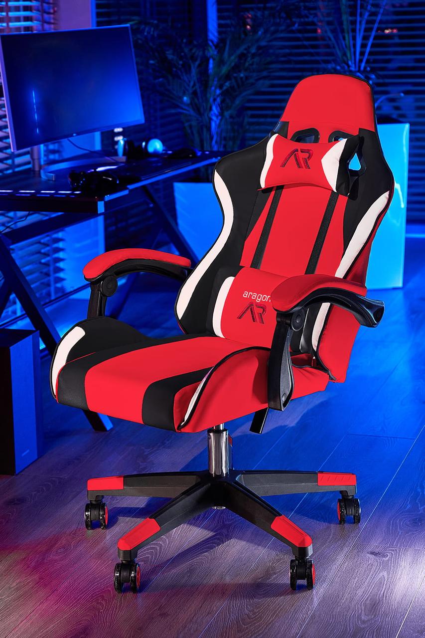 Компьютерное кресло для геймера JUMI ARAGON TRICOLOR RED - фото 1 - id-p2085343317
