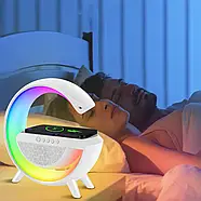 Бездротова розумна Bluetooth колонка з нічником та зарядкою телефону W47 Зарядна станція з динаміком, фото 5