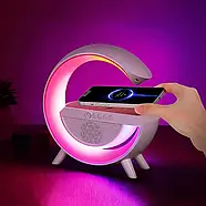 Бездротова розумна Bluetooth колонка з нічником та зарядкою телефону W47 Зарядна станція з динаміком, фото 3