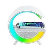 Бездротова розумна Bluetooth колонка з нічником та зарядкою телефону W47 Зарядна станція з динаміком, фото 9