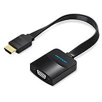 Переходник конвертер Vention Flat HDMI to VGA 0.15 м Black