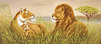 Схема для вышивки бисером Сафари-львы