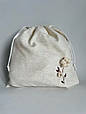Екомішок Льон "Бавовна" для речей та продуктів, лляний мішечок, еко мішечок, хлібниця, еко-мішок, екомішечок із льня, фото 2