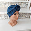 Шапка чалма з х/б плащівки для онко св/синя MEMMI-2, фото 5