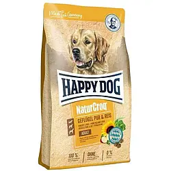 Корм для собак Хепі Дог НатурКрок Гефлюгель Happy Dog NaturCroq Geflugel Pur&Reis 4 кг з птахом та рисом