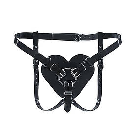 Трусики Сердце для страпона Feral Feelings - Hearts Strap-on Belt Black