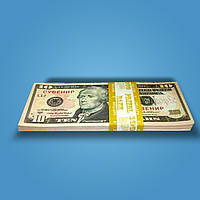 3 шт Деньги сувенирные 10 долларов - (пачка 80 шт) Код/Артикул 84 USD-10