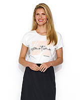 Женская футболка с принтом. Модель Azaleia Zaps пудровый. Коллекция весна-лето 2024