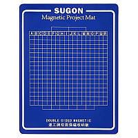 Коврик, мат магнитный Sugon двусторонний, для раскладки запчастей и ремонта техники 150x115 мм