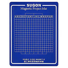 Килимок, мат магнітний Sugon двосторонній, для розкладки запчастин та ремонту техніки 150x115 мм