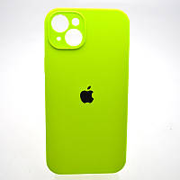 Силиконовый чехол накладка Silicon Case Full Camera для iPhone 15 Plus Fluorescent Green