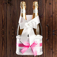 Корзинка для бутылок шампанского на 2 бутылки, розовый цвет (арт. BFB-15) Код/Артикул 84 BFB-15