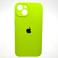 Силиконовый чехол накладка Silicon Case Full Camera для iPhone 15 Fluorescent Green