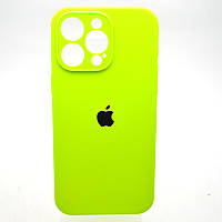 Силиконовый чехол накладка Silicon Case Full Camera для iPhone 15 Pro Max Fluorescent Green
