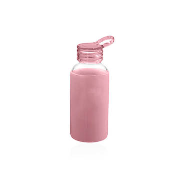 Пляшечка з вушком скляна рожевого кольору Код/Артикул 84 AR-11.1