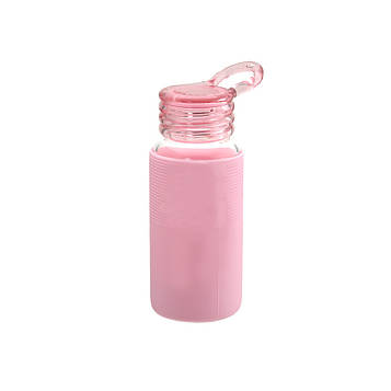 Пляшечка з вушком скляна рожевого кольору Код/Артикул 84 AR-46.1