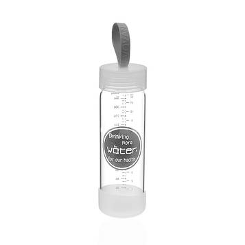 Пляшка Water скляна сірого кольору Код/Артикул 84 AR-56.5