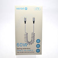 Кабель Veron CC13 Spring Cable Type-c to Type-c 60W 1.8M Silver