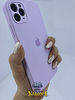 Чехол с квадратными бортами на Айфон 11 Про Макс Сиреневый ,Silicone Case для iPhone 11 Pro Max Elegant Purple