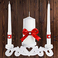 Набор свадебных свечей "Семейный очаг" красный цвет украшения (арт. CAND-16) Код/Артикул 84 CAND-16