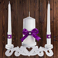 Набор свадебных свечей "Семейный очаг" фиолетовый цвет украшения (арт. CAND-29) Код/Артикул 84 CAND-29