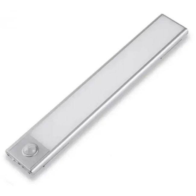 Лампа акумуляторна на магніті з датчиком руху 60 см 8911 Silver (N020713)