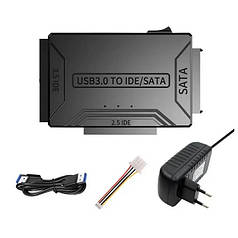 Перехідник на жорсткий диск SSD/HDD 3-в-1 TISHRIC 8764 SATA-USB IDE (N020678)