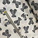 Тканина поплін сірі ведмедики на білому (ТУРЦІЯ шир. 2,4 м) (R-FR-0731), фото 2