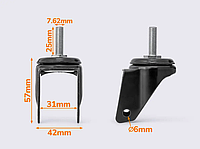 Вилка для вращающегося колесного блока \ металлический кронштейн \ 1578