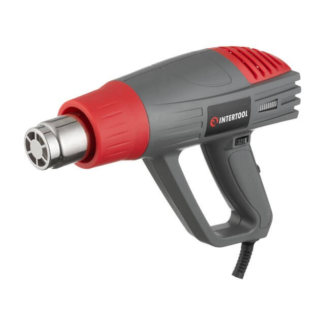 Фен INTERTOOL DT-2420 технiчний, 2000 Вт, 3 режими, 60-600 °С, 300-500 л/хв.