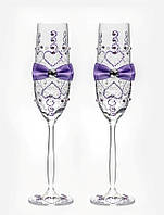 Свадебные бокалы, ручная работа, фиолетовый цвет, 2 шт (арт. SA-021014) Код/Артикул 84 SA-021014
