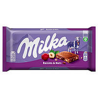 Шоколад Milka Raisins & Nuts изюм с орехом Швейцария 100г