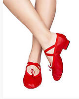 Туфли кожаные на каблуке тренировочные Rivage line 1104 красный, кожа