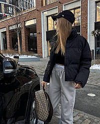 Жіноча стильна куртка пуховик стьобана легка плащівка зимова тепла синтепон 250 єврозима демі
