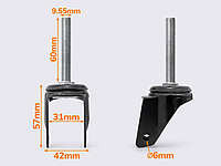 Вилка для вращающегося колесного блока \ металлический кронштейн \ 1579