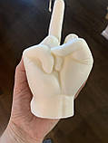 Свічка Соева в вигляді руки Фак 17см оригінальний подарунок, фото 4