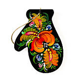 Новорічний декор ялинкових іграшок з дерева ручної роботи Петриківський розпис набір №2 (4 шт) ПОДАРУНКОВИЙ, фото 5