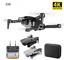 😎Квадрокоптер E99 WIFI, 4K камера, радіокерований дрон на пульті, 2 камери вниз/вперед