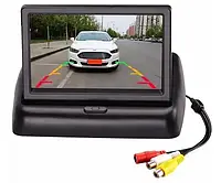 Автомобильный монитор цветной 4.3 дюйма для камеры парковки, Складной дисплей для камеры заднего вида hop