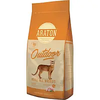 Полноценный сухой корм с курицей и индейкой для взрослых кошек ARATON OUTDOOR Adult All Breeds 15кг