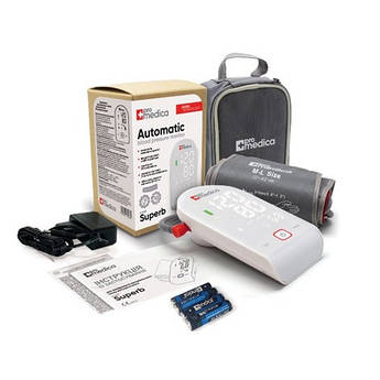 Автоматичний тонометр з адаптером Promedica Superb, вимірювач тиску плечовий, гарантія 10 років