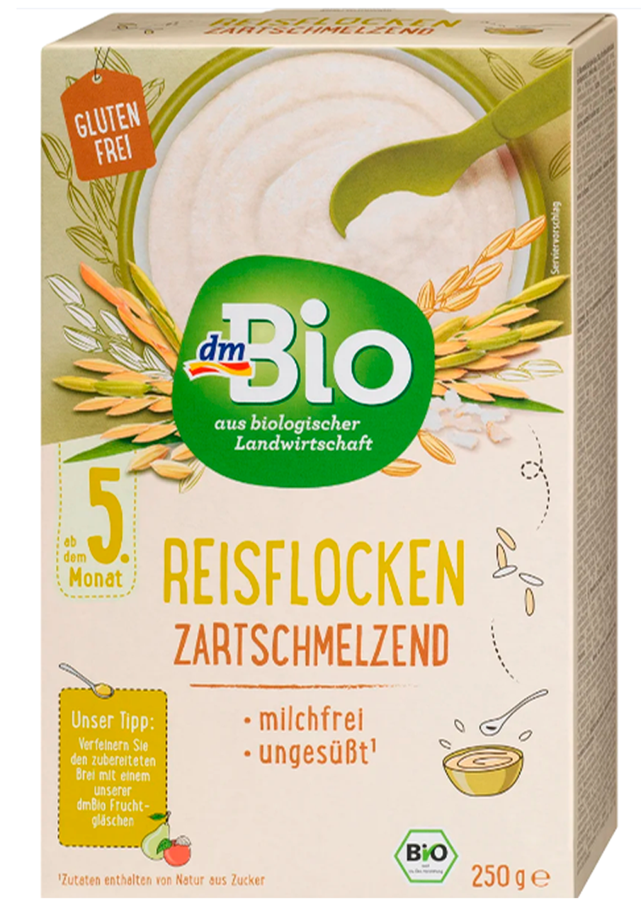 Рисова каша (безглютенова) DM Bio для дітей з 5 місяців, 250 г, фото 1
