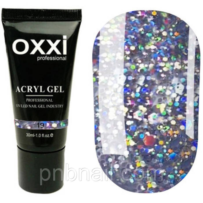 Acryl-Gel OXXI professional No19 з блискітками, 30 мл