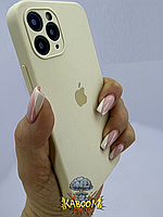 Чехол с квадратными бортами на Айфон 11 Про Макс Желтый , Silicone Case для iPhone 11 Pro Max Crem yellow